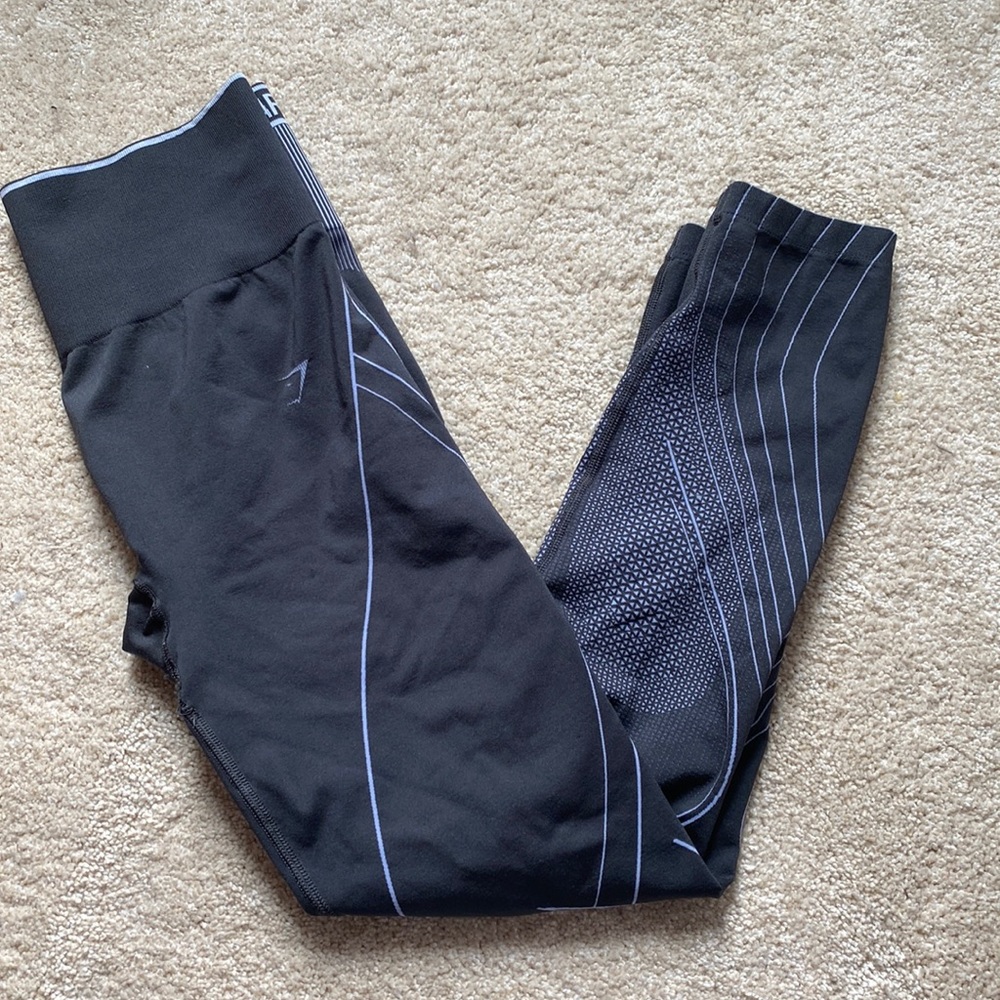 Gymshark Apex Seamless High Rise Leggings - Onyx Grey / Lavender Blue